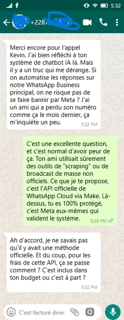 API WhatsApp Cloud officielle