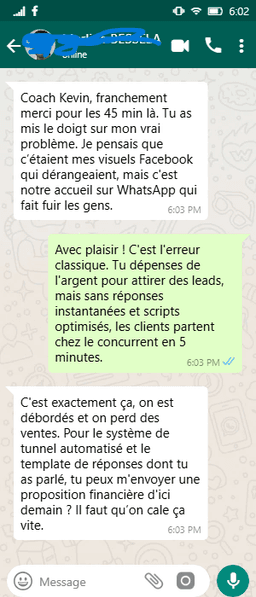Tunnel de vente WhatsApp