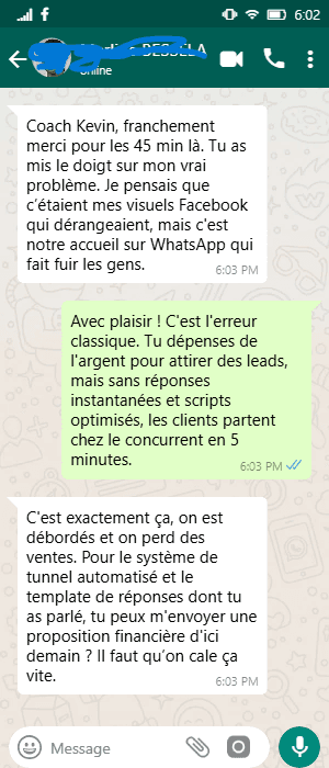 Tunnel de vente WhatsApp